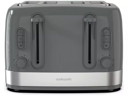 Cookworks Illuminated 4 Slice Toaster Stone Grey 4709565 - Refurbished Sale