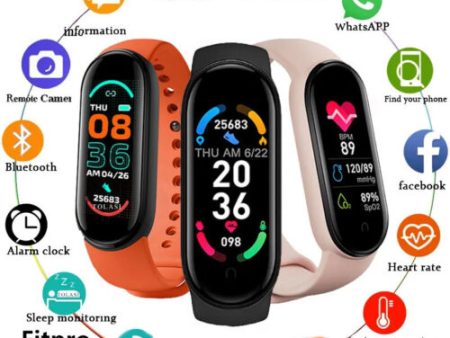 M6 Smart Watch Men Women Heart Rate Monitor Blood Pressure Bluetooth Android IOS - New on Sale