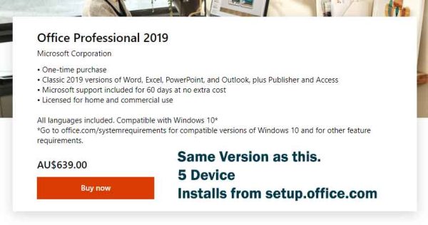 5 Device Microsoft Office Professional Plus 2019 Product Key FPP Retail. 5U Cheap