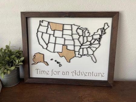 15 x19  3D Sales Map – Customizable Laser-Cut Wall Art Sale