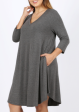 The Greta - Women s Plus Size A-Line Dress in Heather Gray Online