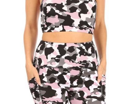 Lavender Camo Activewear Set Hot on Sale