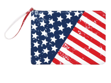 American Flag Pouch with Wristlet Cheap