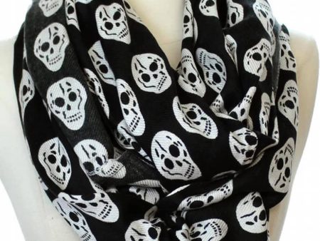 Black & White Skull Infinity Scarf Hot on Sale