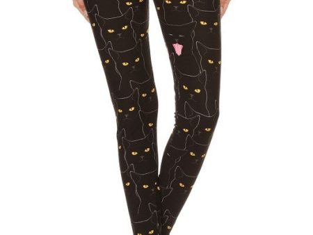 Midnight Meow - Women s Plus Size Leggings Fashion