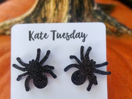 Glittery Spider Stud Earrings on Sale