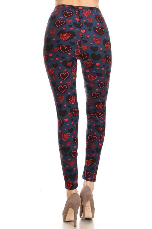 Red, Blue and I Love You - Women s 3X 5X Plus Size Leggings Fashion