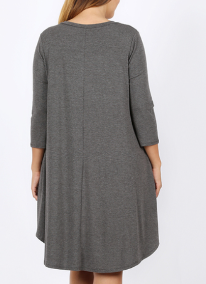 The Greta - Women s Plus Size A-Line Dress in Heather Gray Online