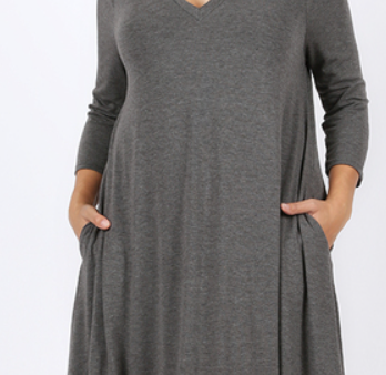 The Greta - Women s Plus Size A-Line Dress in Heather Gray Online