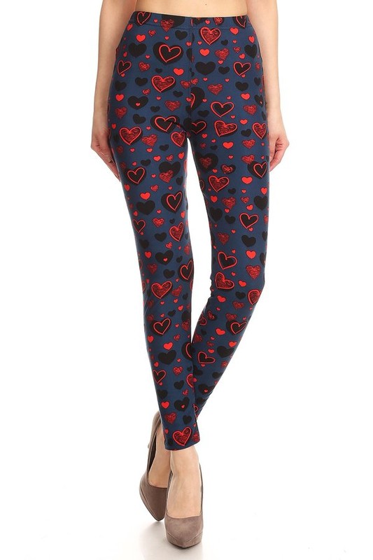 Red, Blue and I Love You - Women s 3X 5X Plus Size Leggings Fashion