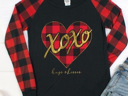 Hugs & Kisses - Girls Raglan Top Online now