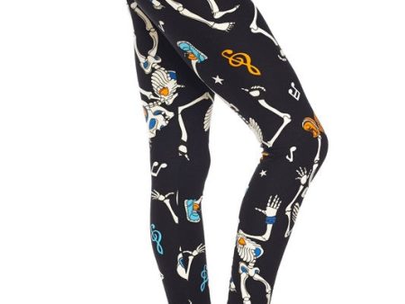 Skeleton Boogie - Women s Extra Plus 3x-5x Leggings For Discount