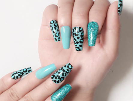 Cerulean Cheetah - Press On Nails Cheap