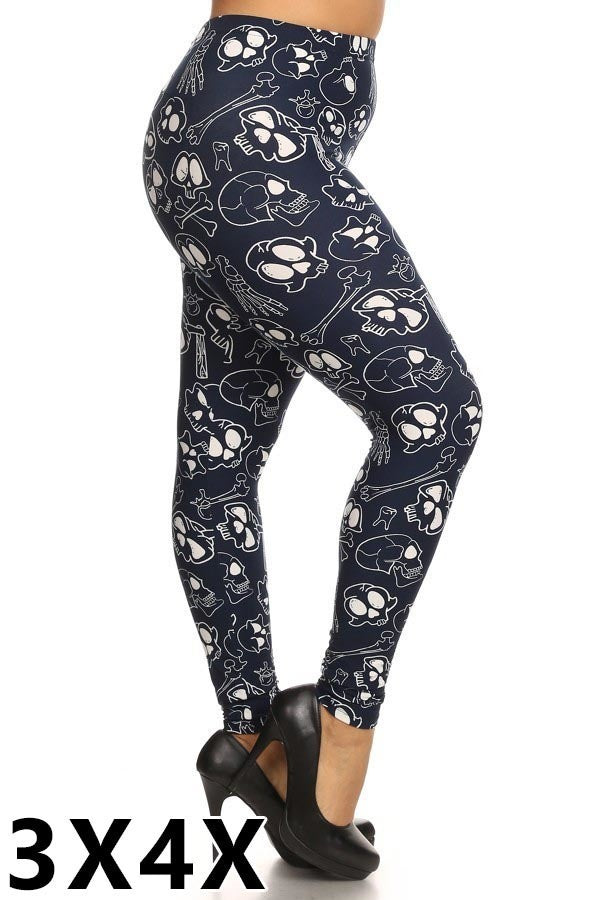 Dem Bones - Women s 3x-4x Skull Leggings Online Sale