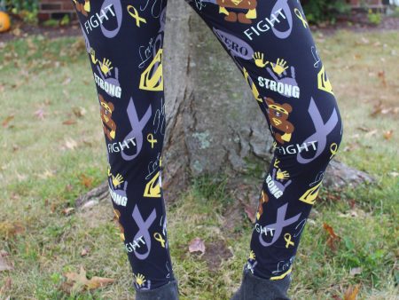 Superhero Fighter - Childhood Cancer Awareness Leggings Women s For Cheap