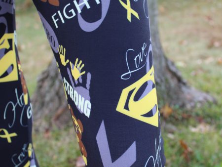 Superhero Fighter - Childhood Cancer Awareness Girls Leggings Sale