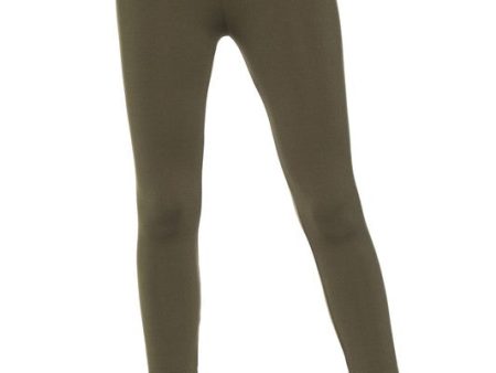 Solid Olive Fleece Lined Leggings - Women s Plus Size Sale