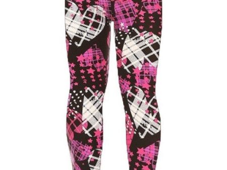 Glitter Plaid Hearts - Girls Leggings Online Hot Sale