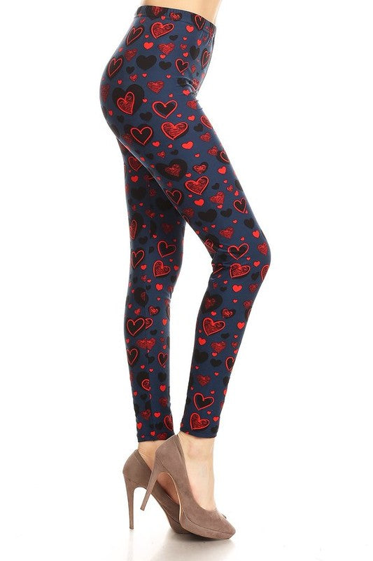 Red, Blue and I Love You - Women s 3X 5X Plus Size Leggings Fashion