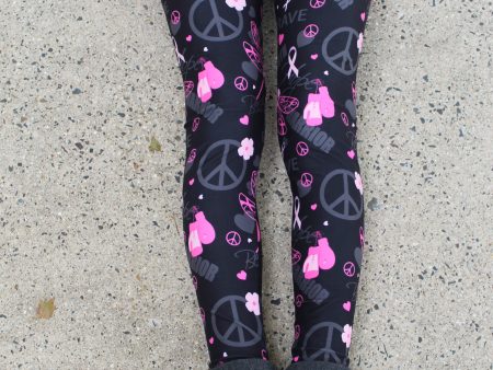 Fight Like a Warrior - Girls Breast Cancer Awareness Leggings Fashion