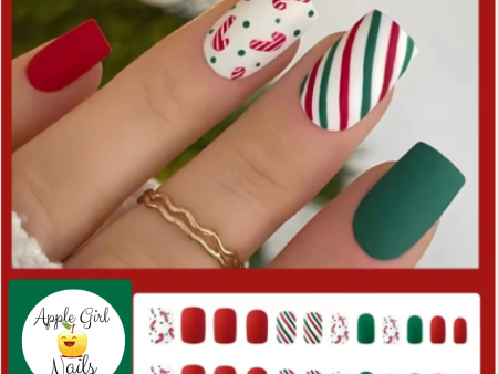 Candy Cane Treat - Press On Nails Discount