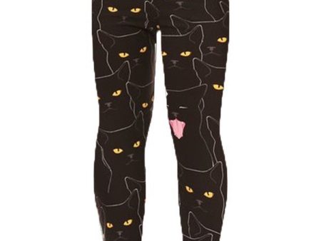 Midnight Meow - Girls Leggings Hot on Sale